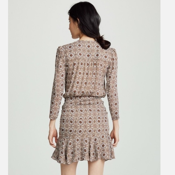 Veronica Beard Alamo Medallion Print Sill Ruffle Mini Dress NWT - Picture 9 of 11